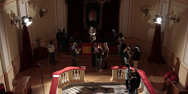 El palacio provincial acoge el rodaje de ‘Gibraltar’ un corto realizado por los alumnos de Bellas Artes de Cuenca