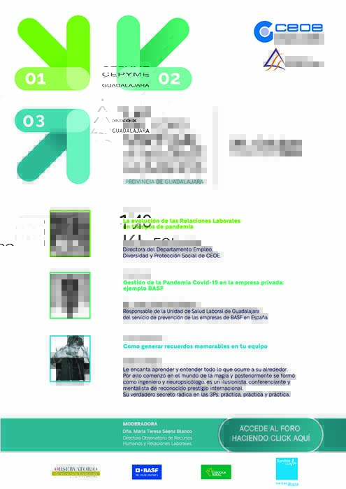 El 14º foro de Recursos Humanos de la provincia de Guadalajara tendrá lugar el 28 de octubre, de manera virtual