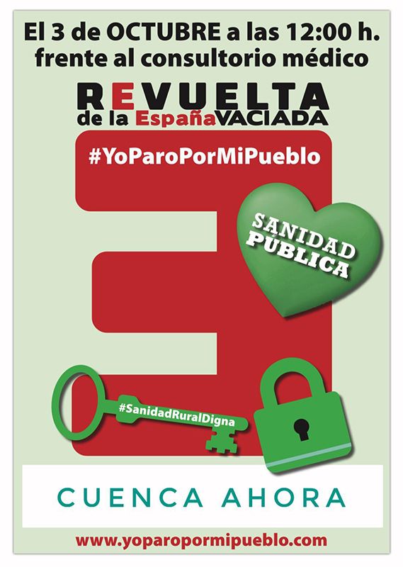 Huete se suma a la campaña “Yo paro por mi pueblo contra el desmantelamiento de los consultorios y los servicios sanitarios”