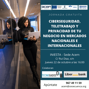Jornada sobre ciberseguridad en mercados nacionales e internacionales en la sede de ACEM en Iniesta