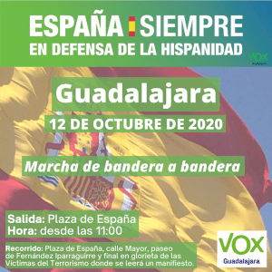La justicia desautoriza a Sánchez y habrá marcha de VOX el 12 de octubre en Guadalajara