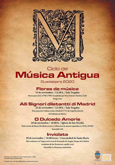 El Ayuntamiento de Guadalajara organiza un nuevo ciclo de Música Antigua, religiosa y profana de cámara, con artistas de renombre internacional