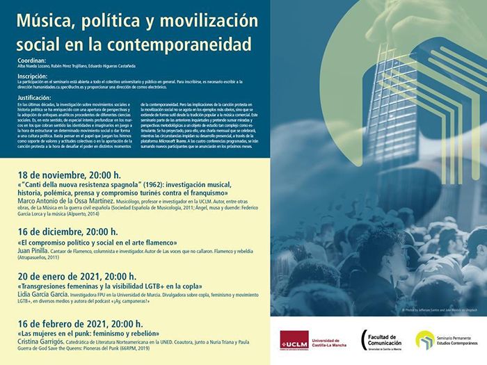 La UCLM aborda en un ciclo de conferencias el papel de la música como soporte para la movilización política y social