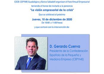 Gerardo Cuerva, presidente de Cepyme, protagonista del próximo foro empresarial de CEOE-Cepyme Guadalajara