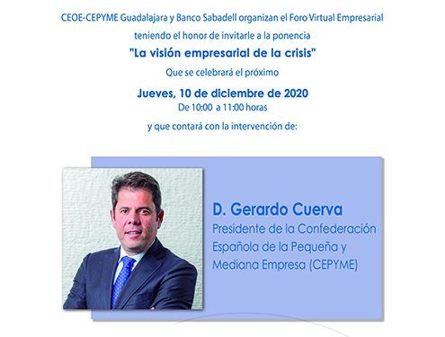 Gerardo Cuerva, presidente de Cepyme, protagonista del próximo foro empresarial de CEOE-Cepyme Guadalajara