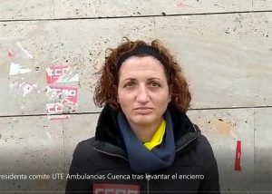 Los delegados de CCOO de la UTE Ambulancias Cuenca logran el compromiso del SESCAM de que la empresa cumplirá el convenio y levantan el campamento