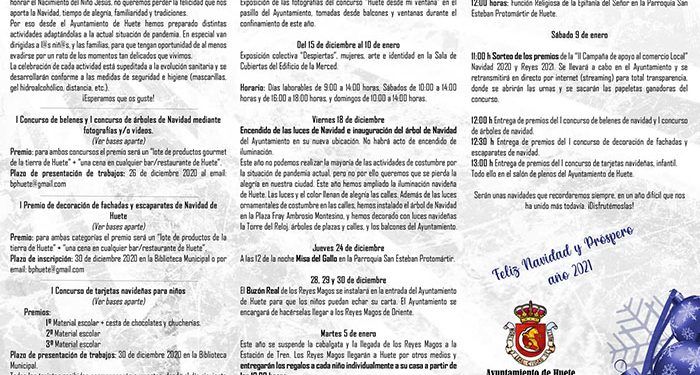 Navidad Especial Huete 2020. Programa de actividades 1 Navidad Especial Huete 2020. Programa de actividades