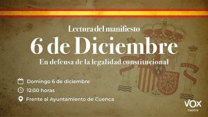 VOX defenderá en Cuenca, a través de la lectura de un manifiesto, el orden constitucional