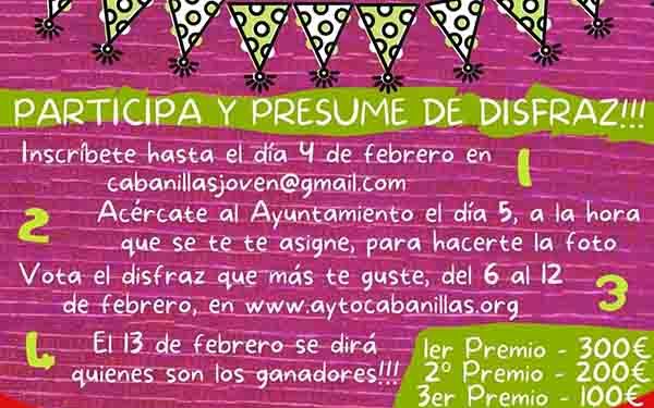 Habrá Concurso de Disfraces en el Carnaval 2021 de Cabanillas, pero será «online»