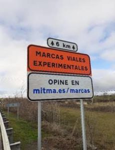 Nuevas marcas viales experimentales en la N-320 entre Alcocer y el límite de Cuenca
