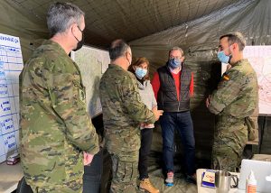 Robles agradece a efectivos de Geacam y de la unidad militar del Ejército de Tierra su apoyo en las labores de limpieza en Guadalajara