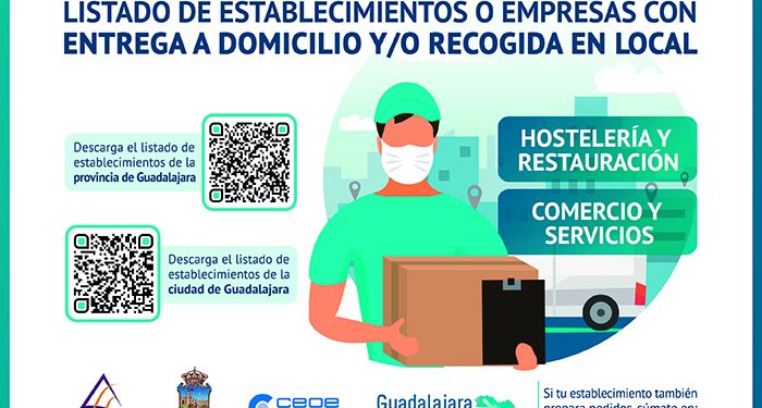 Un total de 179 establecimientos de la capital y 134 de la provincia de Guadalajara ya realizan pedidos por encargo o a domicilio