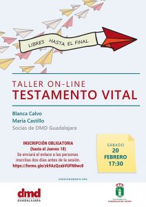 Cabanillas acoge un taller telemático sobre Testamento Vital, el sábado 20 de febrero