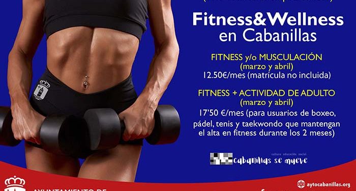 El Ayuntamiento de Cabanillas rebaja los precios del Programa Municipal de Fitness para los meses de marzo y abril
