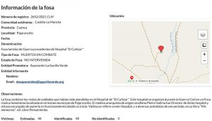 El Gobierno de España incluye la fosa común de Pajaroncillo en el mapa de fosas de España