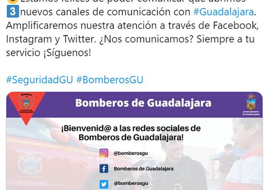 El Cuerpo de Bomberos de Guadalajara estrena también perfiles en redes sociales para acercar su labor a la ciudadanía