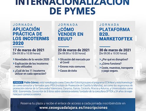 Nuevo ciclo virtual de jornadas de comercio exterior de CEOE-Cepyme Guadalajara