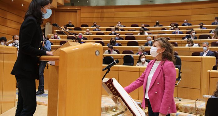 Aurelia Sánchez adquiere la condición plena de senadora