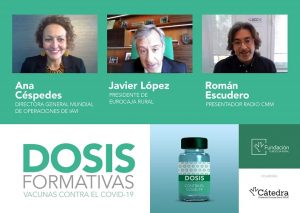 Ana Céspedes en las 'Dosis Formativas' de Fundación Eurocaja Rural La obtención de 4 vacunas en un año constituye un éxito científico sin precedentes