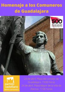 El Partido Castellano-Tierra Comunera realiza dos concentraciones en recuerdo de los comuneros de Guadalajara en Atienza y la capital