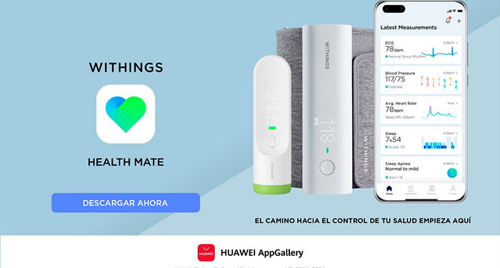 Health Mate, la popular aplicación de tecnología de la salud de Withings, ya está disponible en AppGallery