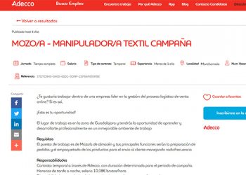 Adecco busca 500 mozos/as de almacén en Marchamalo