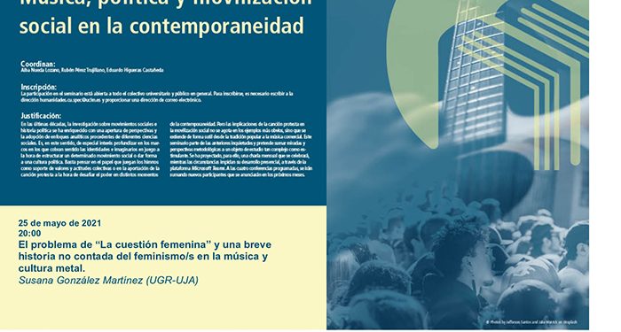 El SPEC-UCLM organiza la conferencia “La cuestión femenina” y una breve historia no contada del feminismos en la música y cultura metal