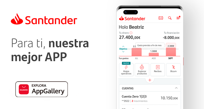 La app de Santander aterriza en AppGallery ampliando la categoría de finanzas