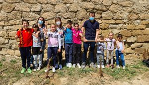 Los niños y niñas del colegio de Alcocer plantan 30 pinos para la campaña ‘Un árbol por Europa’