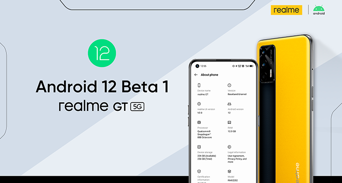realme GT será el primer smartphone de realme que soportará la Beta 1 de Android 12 1 realme GT será el primer smartphone de realme que soportará la Beta 1 de Android 12