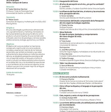 Un curso de verano en el Campus de Cuenca hablará sobre los factores psicosociales a la hora de comprar vino