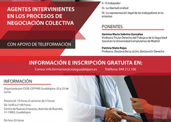 Vuelven las jornadas de expertos en negociación colectiva organizadas por CEOE-Cepyme Guadalajara 6 Vuelven las jornadas de expertos en negociación colectiva organizadas por CEOE-Cepyme Guadalajara