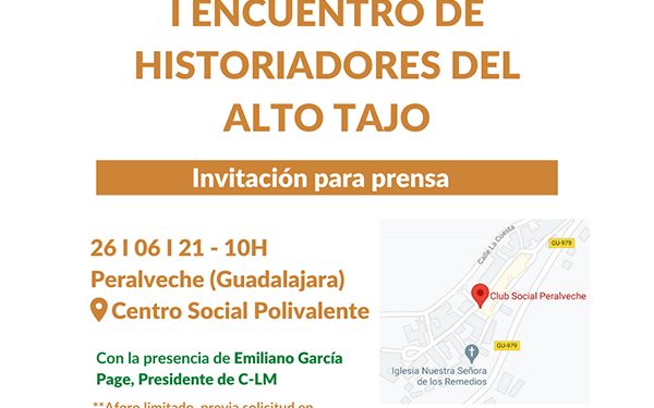 Peralveche acogerá el primer Encuentro de Historiadores del Alto Tajo 1 Peralveche acogerá el primer Encuentro de Historiadores del Alto Tajo