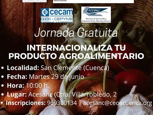 La sede de ACESANC acoge el próximo martes una jornada sobre internacionalización de alimentos y bebidas