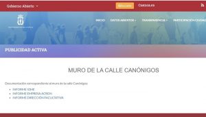 Los informes sobre el hundimiento de Canónigos pueden consultarse ya en la web municipal