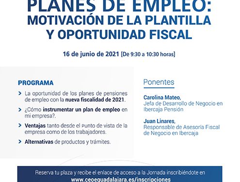 Los planes de empleo y la motivación de la plantilla centrarán un nuevo webinar de CEOE-Cepyme Guadalajara