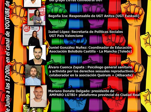 UGT CLM abordará en un encuentro digital la situación de las personas LGTBI en el entorno laboral 1 UGT CLM abordará en un encuentro digital la situación de las personas LGTBI en el entorno laboral