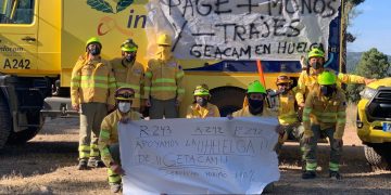 CCOO destaca el respaldo masivo de los bomberos forestales a la huelga en Geacam y agradece su ejemplar compromiso en la lucha contra los incendios forestales de los últimos días