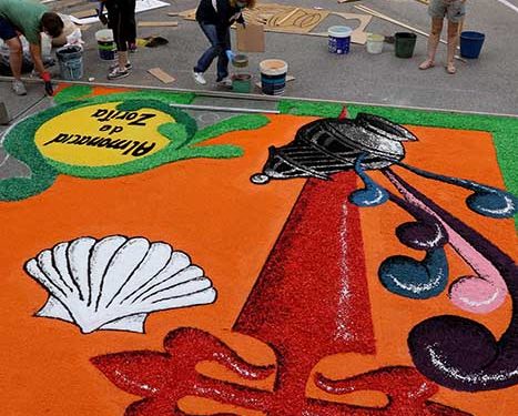 Almonacid de Zorita ha formado parte de la iniciativa de alfombra mundial jacobea en el día de Santiago