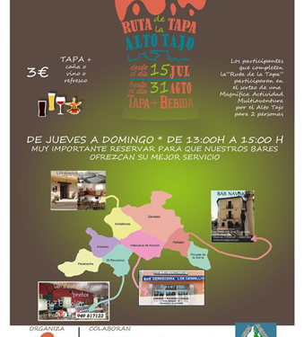 El Alto Tajo se estrena con su primera “Ruta de la Tapa” 1 El Alto Tajo se estrena con su primera “Ruta de la Tapa”