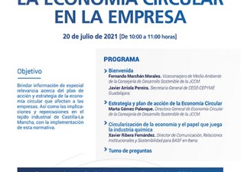 El departamento de Medio Ambiente de CEOE-Cepyme Guadalajara celebrará un webinar sobre la economía circular en la empresa