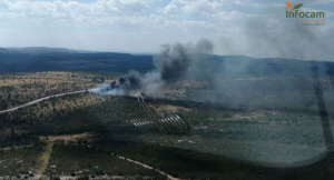 Un camión de combustible vuelca en Mazarete y provoca un incendio forestal 2 Un camión de combustible vuelca en Mazarete (Guadalajara) y provoca un incendio forestal