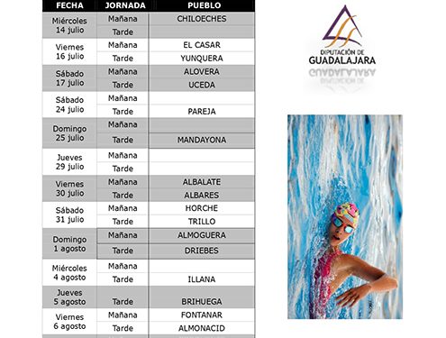 La Diputación de Guadalajara vuelve a organizar este verano el Campeonato Interpueblos de Natación