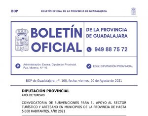 La Diputación de Guadalajara destina 200.000 euros a nuevas ayudas para hostelería, turismo y artesanía