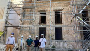 Responsables de Enagás visitan las obras de la antigua Iglesia de San Simón de Brihuega