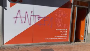 Aparecen pintadas en la sede de Ciudadanos en Cuenca