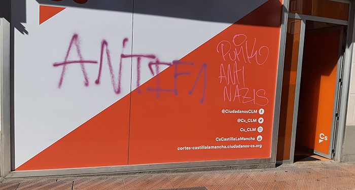 Aparecen pintadas en la sede de Ciudadanos en Cuenca