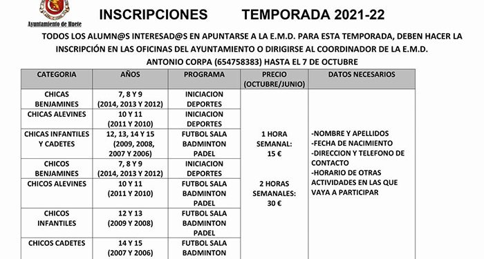 Después de año y medio vuelve en Huete la Escuela Municipal de Deportes para niños en edad escolar