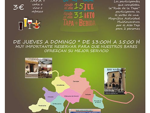 El Bar El Boleo de El Recuenco gana la I Ruta de Tapa del Alto Tajo 1 El Bar El Boleo de El Recuenco gana la I Ruta de Tapa del Alto Tajo