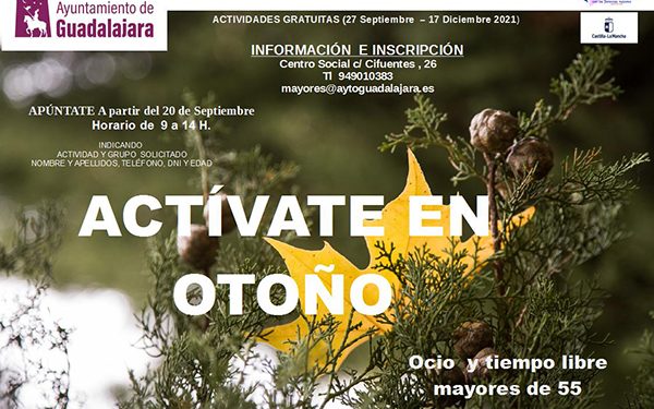 El programa ‘Actívate en otoño’ para mayores de 55 años de Guadalajara regresa con nuevos cursos como informática, defensa personal o risoterapia
